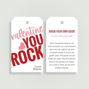 You Rock Valentine Geode Valentine Digital File or Print Package - Etsy
