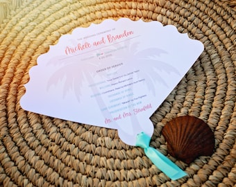 Destination Wedding Fan Wedding Program - Beach Wedding