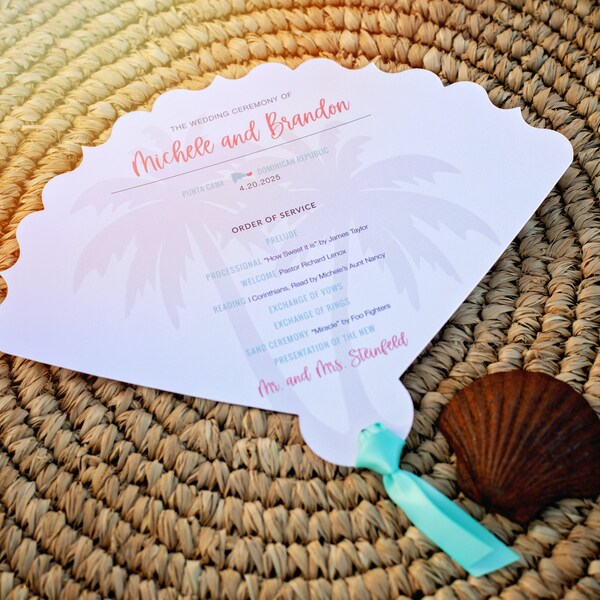 Beach Wedding Fan - Etsy