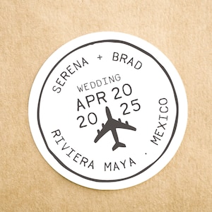Destination Wedding Passport Sticker - Welcome Bag Sticker - Favor Sticker