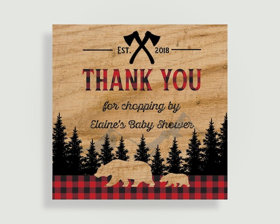 buffalo plaid baby shower favors