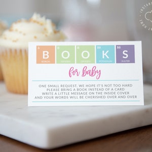 Chemistry Books for Baby Insert - Book Baby Shower Request Card - Printable DIY Digital Files - #C07-EC-01-ID