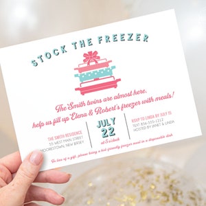 Freezer Meal Party - Stock the Freezer - Baby Shower Meal Train - Personalized Printable File or Print Package C12-PIA7-02 | PGA