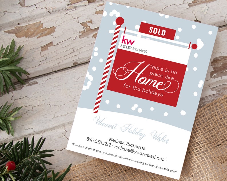 Realtor Christmas Card Real Estate Holiday Card Card Etsy