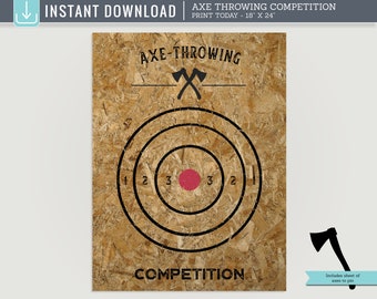 Lumberjack Birthday Party Game - Axe Throwing Competition - Printable File - #C220-PIN-ID