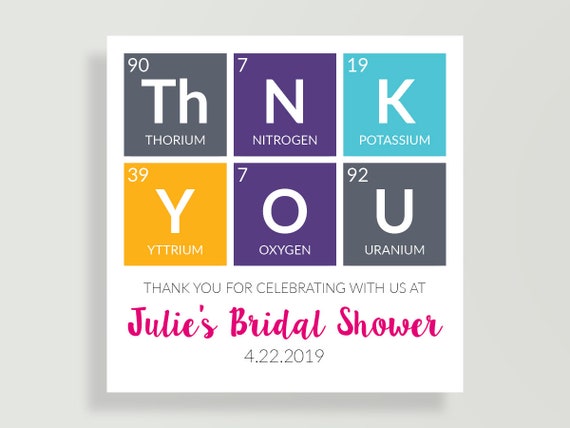 Periodic Table Thank You Favor Sticker - Chemistry or Science Theme Favor Sticker - C07C-TAG02 Il_570xn