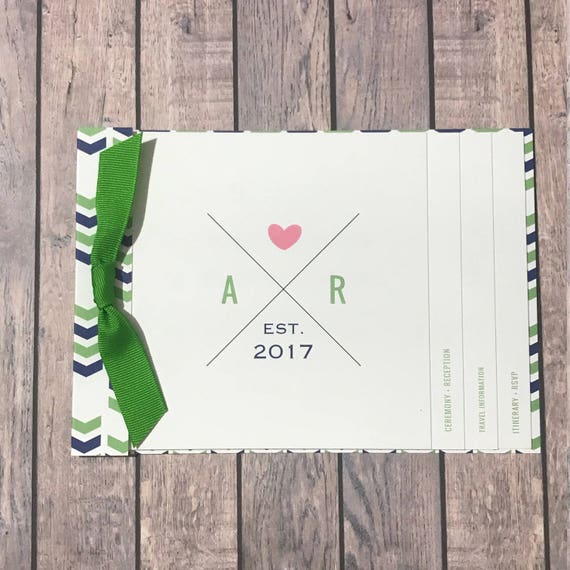 Destination Wedding Invitation Booklet Invitation Arrow