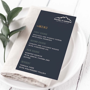 Adventure Awaits Wedding Menu - Mountain Wedding - Camping Wedding -  Personalized Printable File or Print Package Available