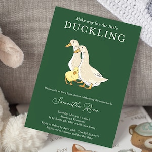 Little Duckling Baby Shower Invitation - Personalized Printable File or Print Package Available