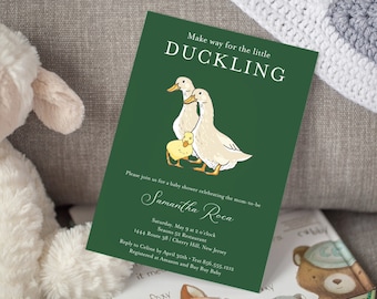 Little Duckling Baby Shower Invitation - Personalized Printable File or Print Package Available