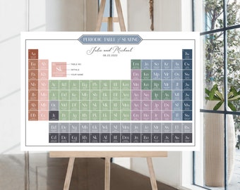 Periodic Table of Seating Chart - Chemistry Wedding - Escort Seating Chart