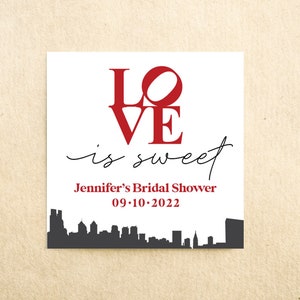 Love is Sweet Favor Sticker Printed - Philadelphia Bridal Shower