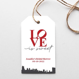 Philadelphia Love Sign Bridal Shower Favor Tag Printed - Love is Sweet
