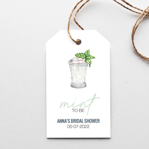 Mint to Be Favor Tag Mint Julep Favors Kentucky Derby Etsy