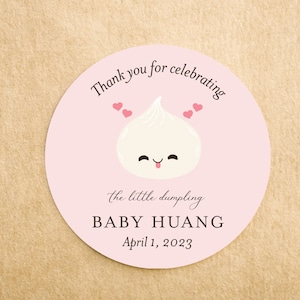 Little Dumpling Favor Stickers - Printed