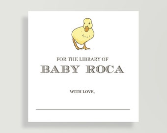 Book plate Sticker for Children's Book - Baby Shower Wishing Well - Book Shower -  Make Way for Duckling  #00076-BP