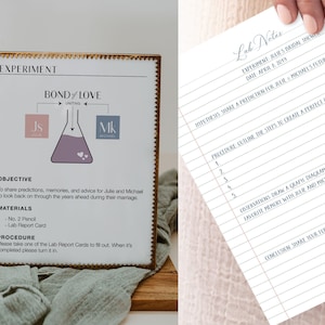 Chemistry Bridal Shower Guest Book Cards Printed - Guest Book Alternative - Science Theme