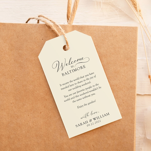 Wedding Welcome Bag Tag