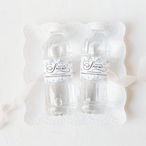Melted Snow Water Bottle Label Printed - Winter ONEderland Themed Party Supplies