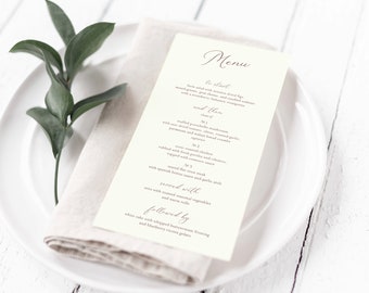 Farm Wedding Menu Printed - Rustic Country Barn