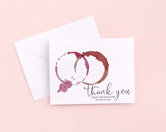 Wine Thank You Card: Personalized Note Card (Printed or Digital File)