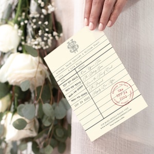 Library Card Save the Date Postcard - Literary Wedding - Book Themed - Printed