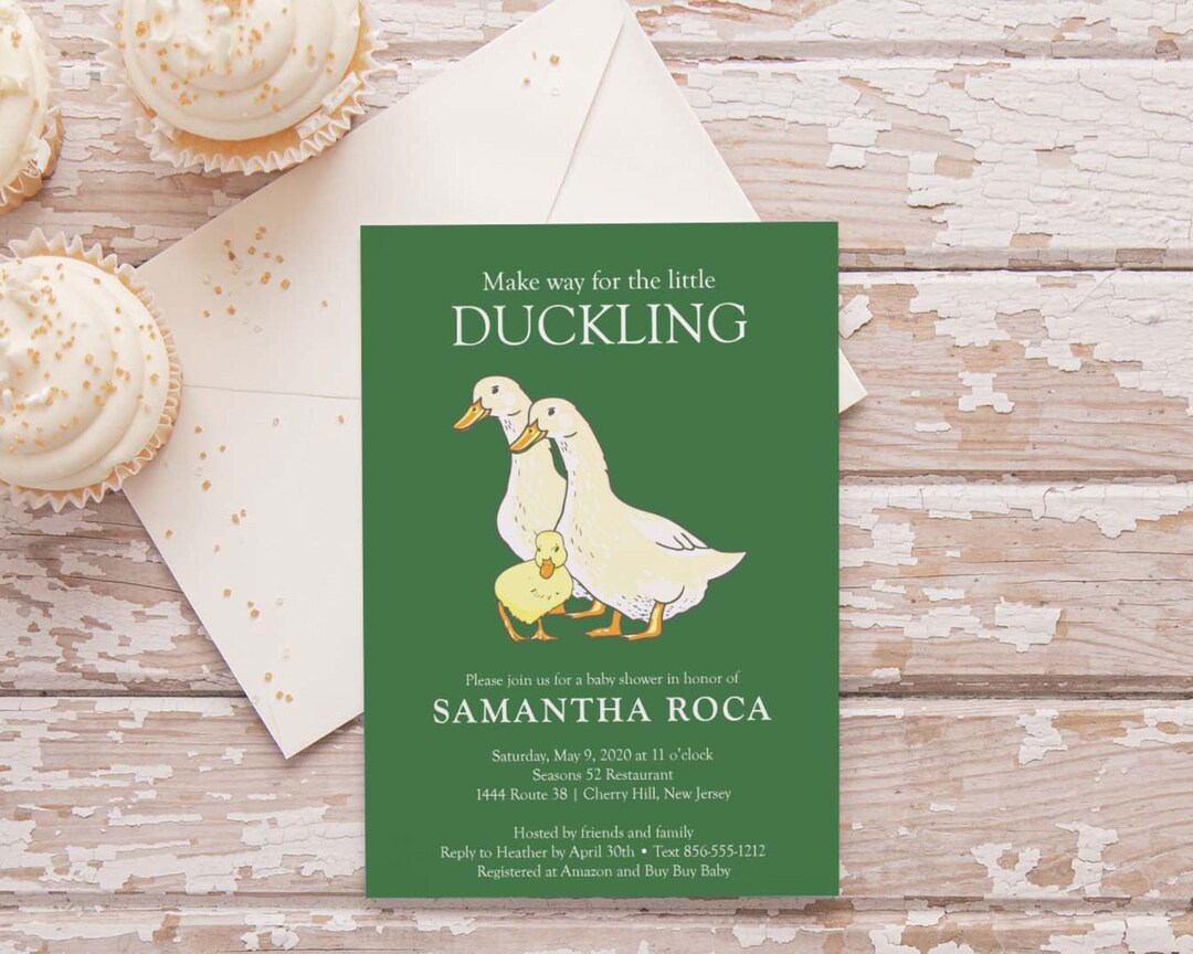 Little Duckling Baby Shower Invitation Personalized