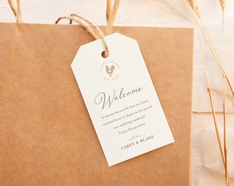 Farm Wedding Welcome Bag Tag - Rustic Country