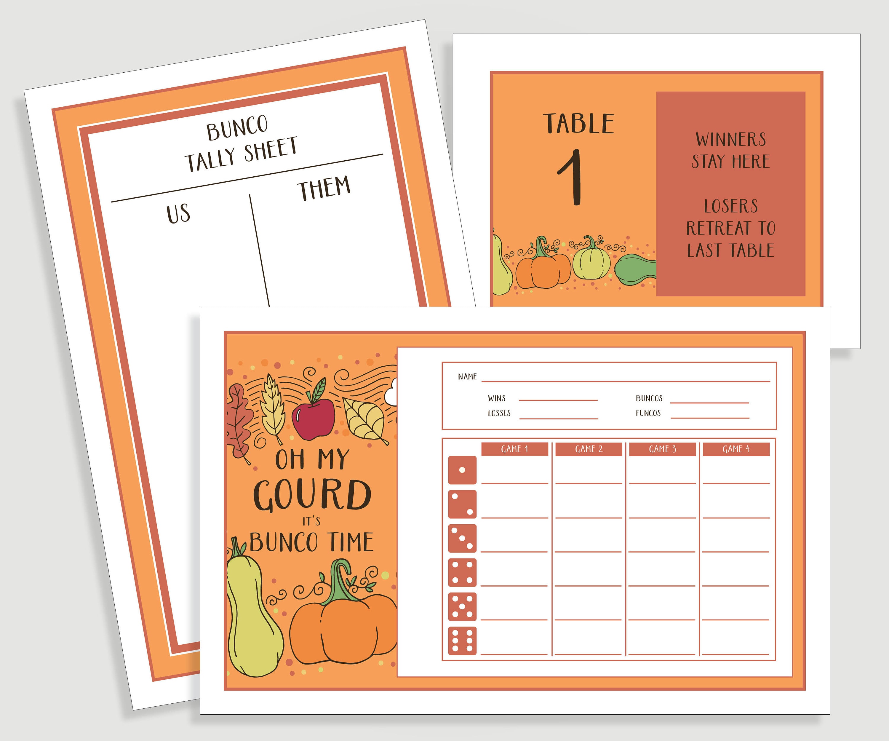 fall-bunco-score-card-set-thanksgiving-bunco-includes-us-etsy