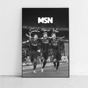 Neymar Jr, Messi & Suarez Football Poster: Barcelona FC Art (Digital Download)