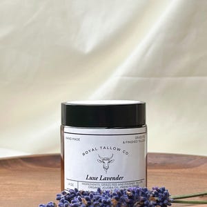 Organic | Lavender Cream | Grass Fed and Finished Tallow Balm Moisturizer | For Sensitive Skin | Safe for Babies and Children