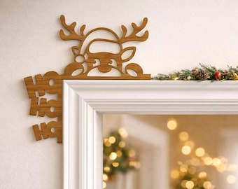 Paquete SVG de esquinas navideñas para puertas, diseños navideños cortados con láser (descarga digital)