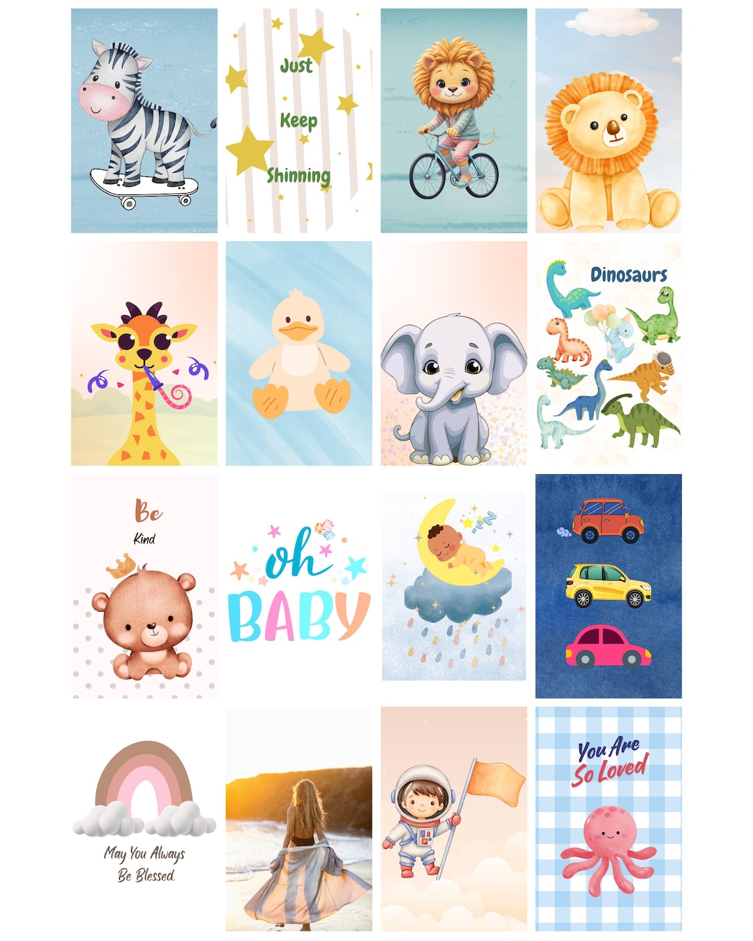 Safari Animal Nursery Prints: Playful Kids Room Wall Art (digital ...