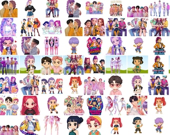 Kpop Demon Hunters PNG, Chibi Anime Fan Art (Digital Download)