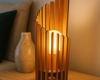 Lámpara de corazón cortada a láser: plantilla de madera contrachapada de 3 mm (SVG, DXF, CDR)