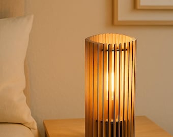 Archivo de corte láser para pantalla de lámpara de madera en espiral (SVG, DXF, CDR)