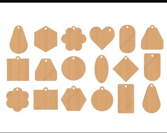 Keychain Designs, Wooden Keyring, SVG Bundle, 40 Laser Cut Templates for Cricut & Glowforge
