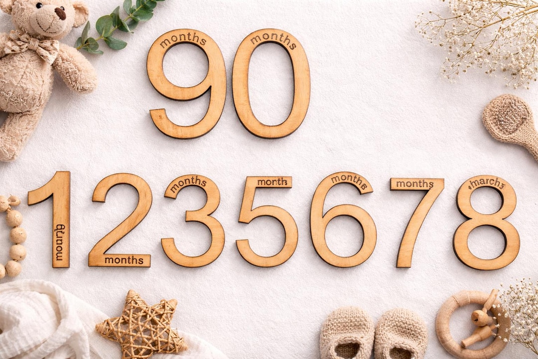 SVG Laser Monthly Milestone Numbers | Glowforge SVG Files | Baby ...