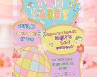 Dos invitaciones de cumpleaños atrevidas: tema universitario moderno (plantilla de Canva - descarga digital)