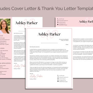 Sorority Resume Template and Cover Letter, Social Resume with Photo, Pink Sorority Resume Template, Sorority Rush Pack, Cute Social Resume image 3