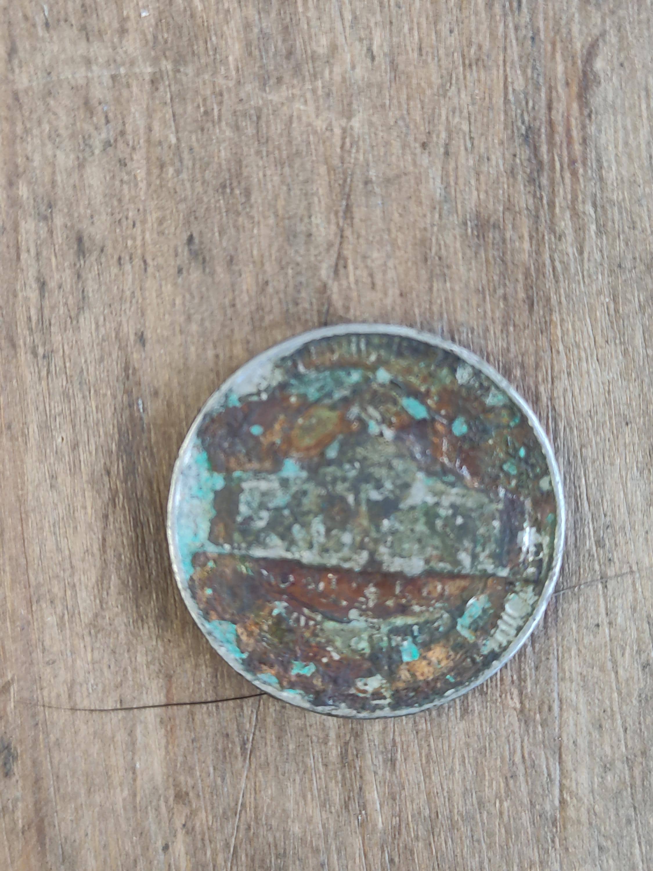 Jefferson nickel 1964 d error, delaminated