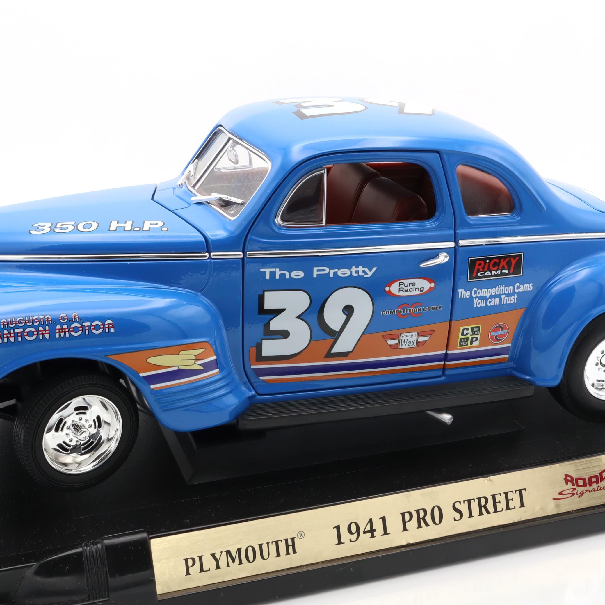 1941 Plymouth Pro Street Road Signature 1 to 18 Diecast Model Car