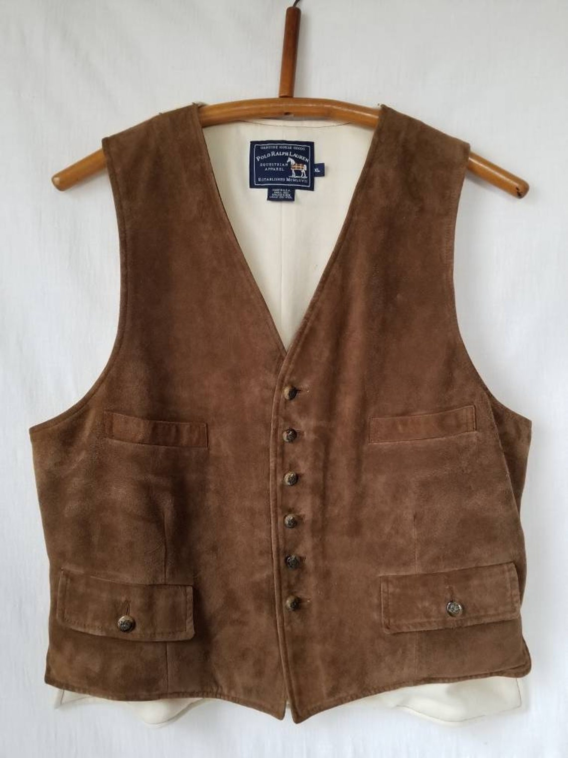 Ralph Lauren Vest / Vintage 80s Suede Vest / Polo Genuine | Etsy