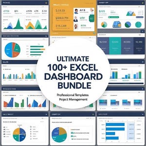Ultimate 100+ Excel Dashboard Bundle | Professional Templates for Sales, Finance, HR, Inventory & Project Management (ATS-Friendly)