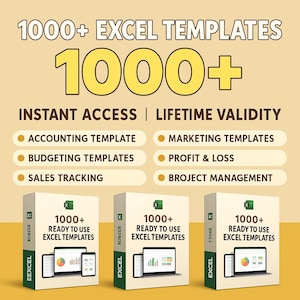 Unlock 1000+ Ready-to-Use Excel Templates  Perfect for Business Finance Project Management HR Marketing  More  Save Time  Boost Productivity