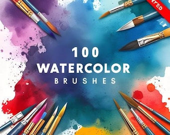 Más de 100 pinceles de acuarela para Procreate / Textura realista, trazos naturales, fácil de usar, kit de herramientas de pintura digital Textura natural, fluido