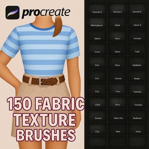 150 Procreate Fabric Texture Brushes – The Ultimate Brush Collection for Textile-Inspired Art