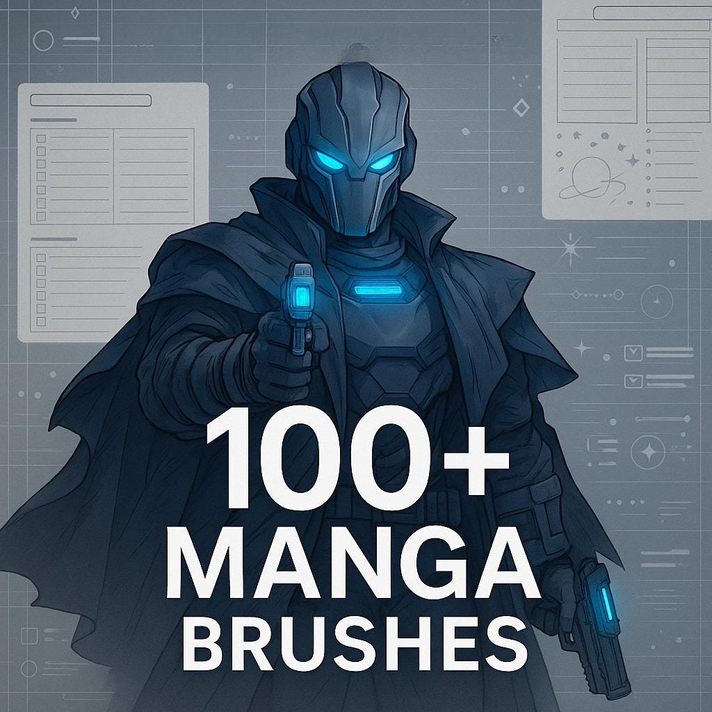 Más de 100 pinceles de Procreate para anime y manga – Pack definitivo de entintado, sombreado y tramas