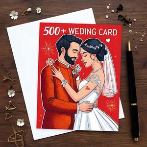 Carte de mariage personnalisée • Carte personnalisée des mariés • Carte personnalisée M. et Mme Carte-cadeau de mariage pour couple Carte de mariage florale