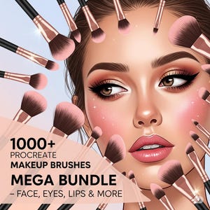1000+ Procreate Makeup Brushes Mega Bundle – Face, Eyes, Lips & More Procreate Beauty Brushes Pack – 1000+ High-Detail Makeup Brushes